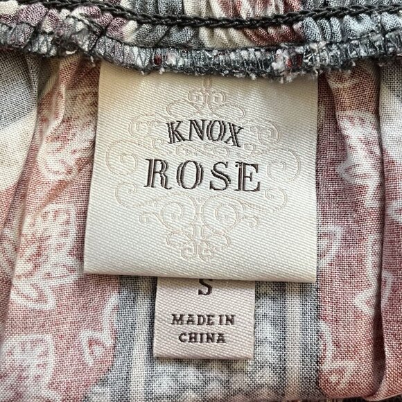 Knox Rose Off Shoulder Shirt Blouse Womens Small Red Pink Boho Long Sleeves - Picture 5 of 8